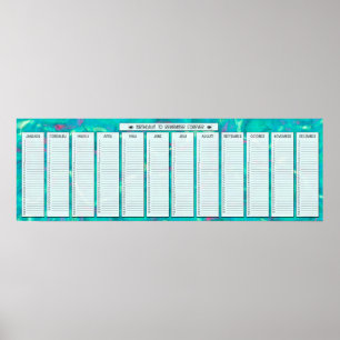 Poster Calendrier d'anniversaire Abstrait