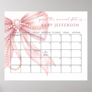 Poster Calendrier de Date de Naissance Bébé Guess Ruban R