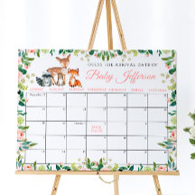 Calendrier de date prévue Animaux & Rose rose