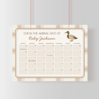 Poster Calendrier de date prévue pour bébé canard colvert
