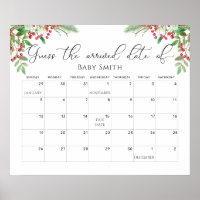 Calendrier de devinette de date d'accouchement à f