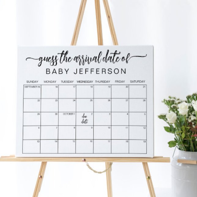 Poster Calendrier de devinette de date d'accouchement de  (Créateur téléchargé)