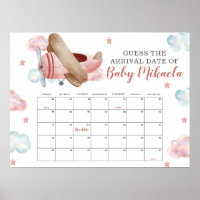 Calendrier de devinette de date d'accouchement de 