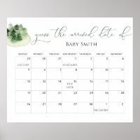 Calendrier de devinette de date d'accouchement pou