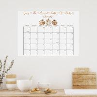 Calendrier de devinette de date d'accouchement pou
