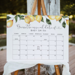 Poster Calendrier de devinette de date prévue Citron Post