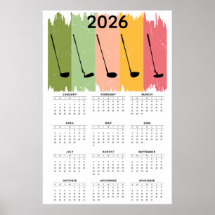 Poster Calendrier de golf 2026 en gras