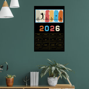 Poster Calendrier de golf gras 2026