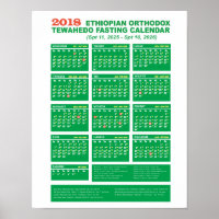 Calendrier de jeûne éthiopien orthodoxe 2018