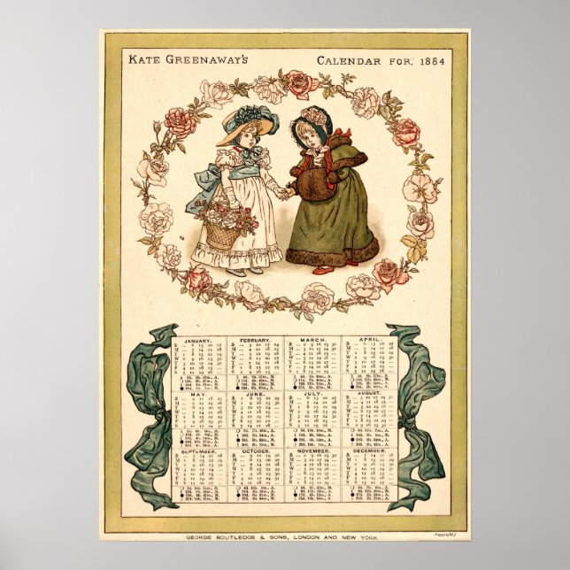 Poster Calendrier de Kate Greenaway de l'ère victorienne  (Devant)