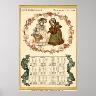 Poster Calendrier de Kate Greenaway de l'ère victorienne