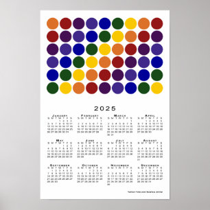 Poster Calendrier de la Fierté LGBTQ Pois arc-en-ciel 202