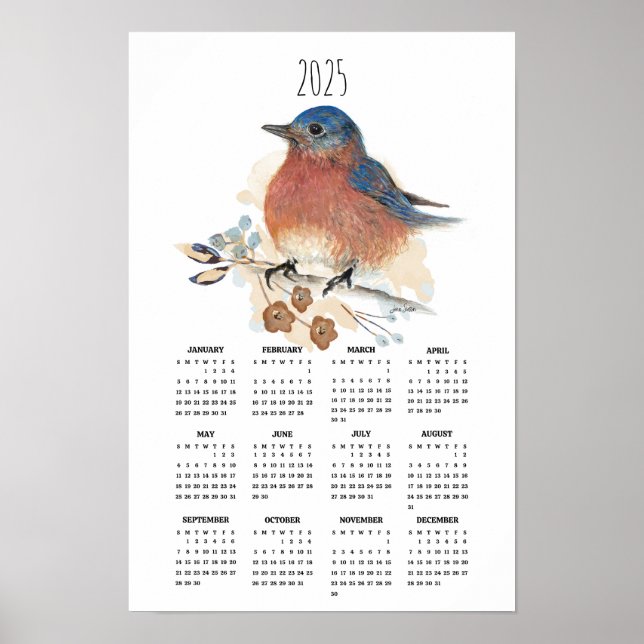 Poster Calendrier de l'affiche annuelle 2025 Bluebird Wat (Devant)