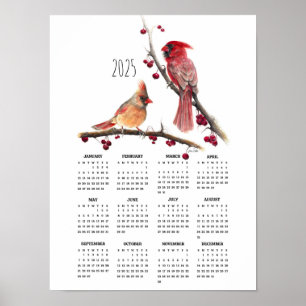 Poster Calendrier de l'affiche d'hiver 2025 du Cardinal P