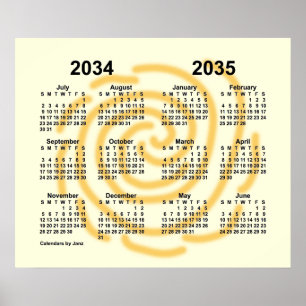 Poster Calendrier de l'année scolaire 2034-2035 Sunny Day
