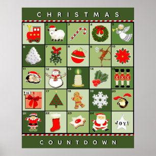 Poster Calendrier de l'Avent de Noël