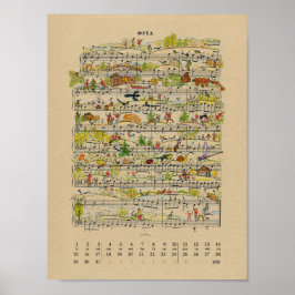 Poster Calendrier de notes heureuses de juillet 2022 Post