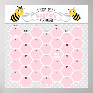 Poster Calendrier de prédiction d'anniversaire de bébé ab
