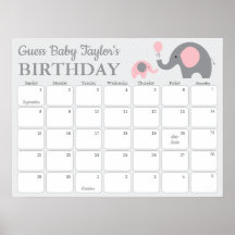 Calendrier de prédiction d'anniversaire de bébé él