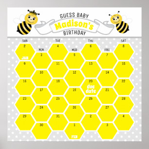 Poster Calendrier de prédiction d'anniversaire de l'abeil