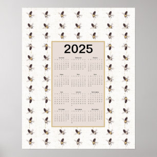 Poster Calendrier des abeilles de l'année 2025