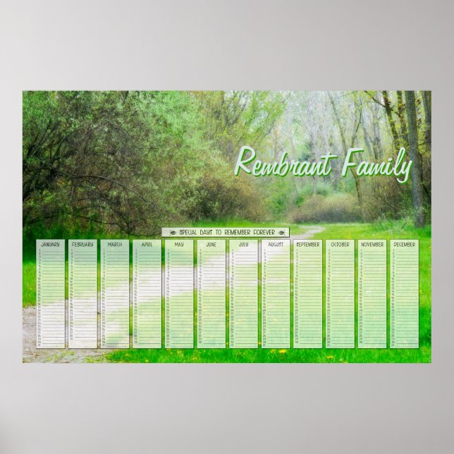 Poster Calendrier des Journées spéciales en famille de Sp (Devant)