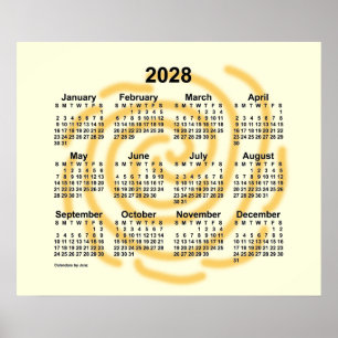 Poster Calendrier des jours ensoleillés 2028 par Janz Pos