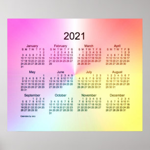 Poster Calendrier des murs de Sangria Shimmer 2021 par Ja