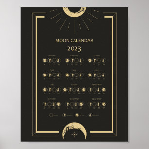 Poster Calendrier des phases lunaires du cycle lunaire 20