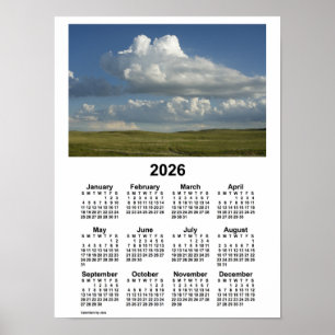 Poster Calendrier des Sandhills du Nebraska 2026 par Janz