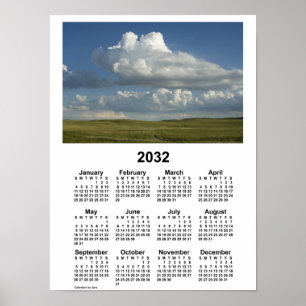 Poster Calendrier des Sandhills du Nebraska 2032 par Janz
