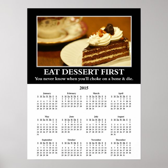 Poster Calendrier du mur démotivationnel 2015 : Choke to  (Devant)