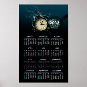 Poster Calendrier élégant Horloge 2023 comme