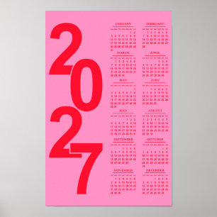 Poster Calendrier Élégant Typographique Minimal Moderne 2