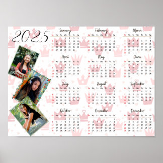Poster Calendrier familial personnalisé 2025 avec collage