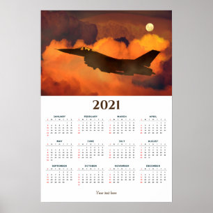 Poster Calendrier Fighter Jet Sunset 2021