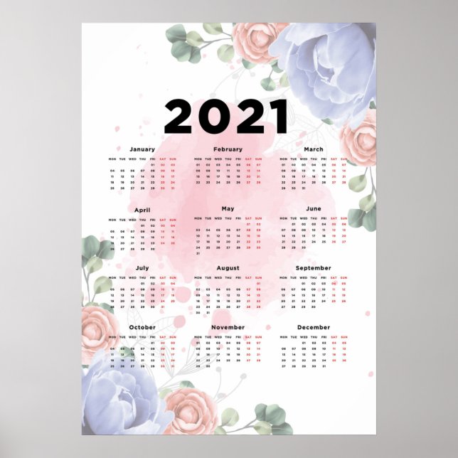 Poster Calendrier floral 2021 (Devant)