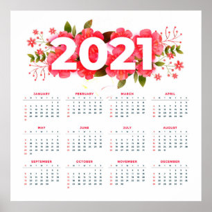Poster Calendrier floral 2021