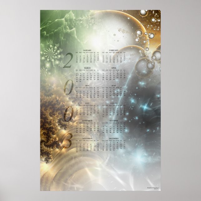 Poster Calendrier fractal 2003 (Devant)