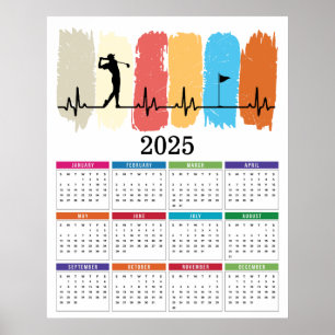 Poster Calendrier Golf 2025