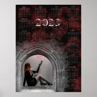 Poster Calendrier gothique fille - 2023 