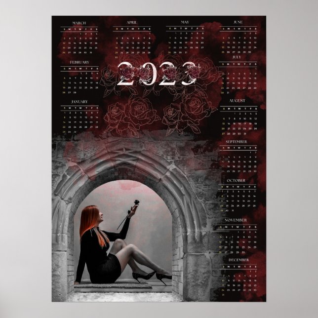 Poster Calendrier gothique fille - 2023  (Devant)