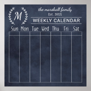 Poster Calendrier hebdomadaire des monographies de famill