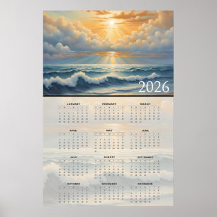 Poster Calendrier Horizon Océan Ensoleillé 2026