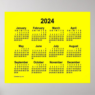 Poster Calendrier Jaune 2024 par Janz Print