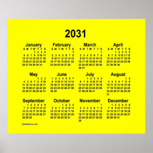 Poster Calendrier jaune 2031 par Janz Print