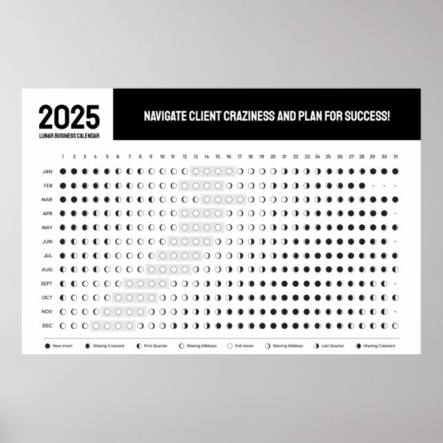 Poster Calendrier Lunaire des Affaires Pleine Lune Affect (Devant)