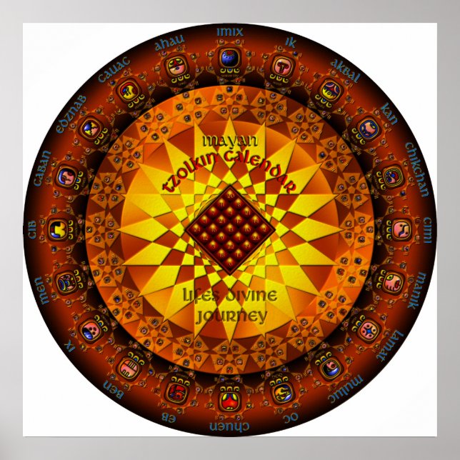 Poster Calendrier Maya Tzolkin (Devant)