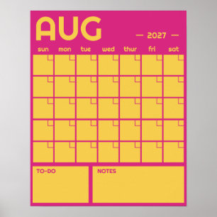 Poster Calendrier Mensuel Géant Non Daté de Couleur Vibra