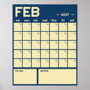 Poster Calendrier Mensuel Géant Non Daté de Couleur Vibra